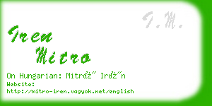 iren mitro business card
